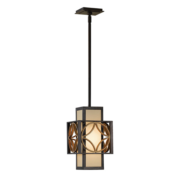 Product photograph of Elstead Remy 1 Light Pendant Heritage Bronze And Parissiene Gold Style C from Olivia's
