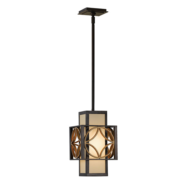 Elstead Remy 1 Light Pendant Heritage Bronze And Parissiene Gold Style C