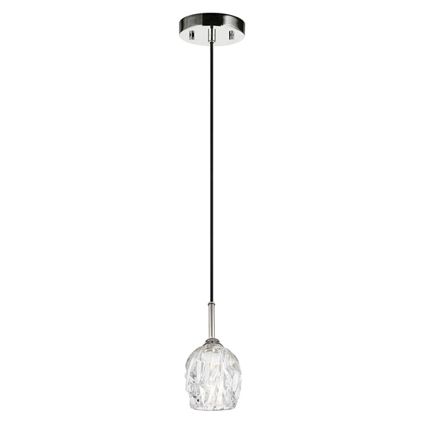Product photograph of Elstead Rubin 1 Light Chandelier Polished Nickel from Olivia's