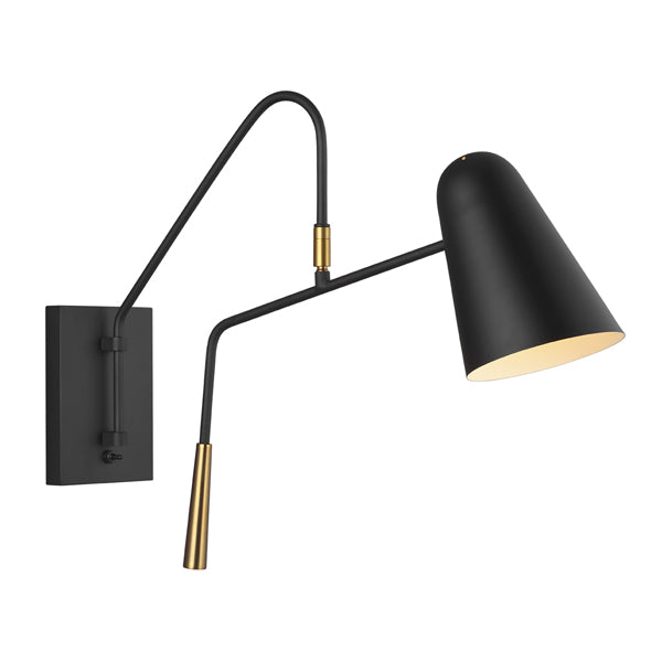 Product photograph of Elstead Simon 1 Light Wall Light Midnight Black from Olivia's