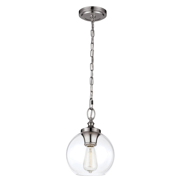 Elstead Tabby 1 Light Pendant Polished Nickel