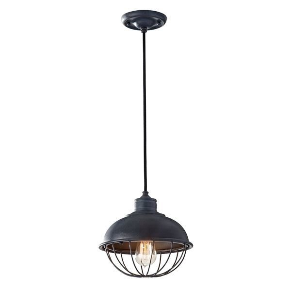 Product photograph of Elstead Urban Renewal 1 Pendant Light Antique Forged Iron from Olivia's