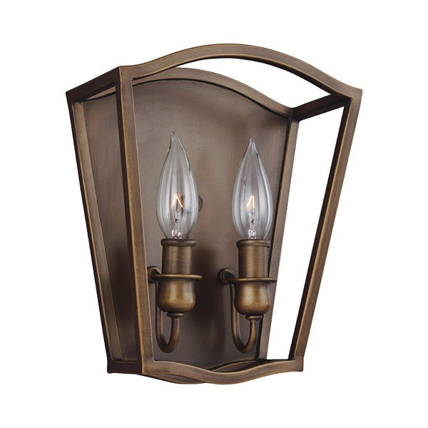 Product photograph of Elstead Yarmouth 2 Light Wall Light Painted Aged Brass from Olivia's