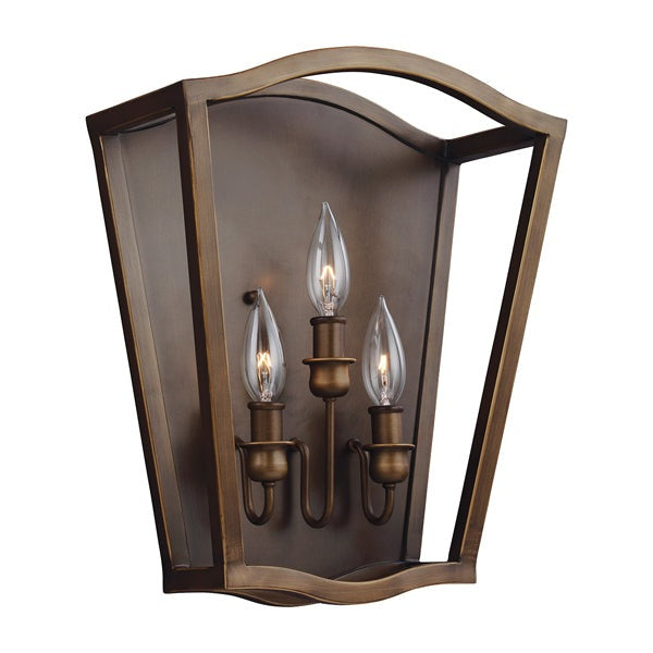 Product photograph of Elstead Yarmouth 3 Light Wall Light Painted Aged Brass from Olivia's