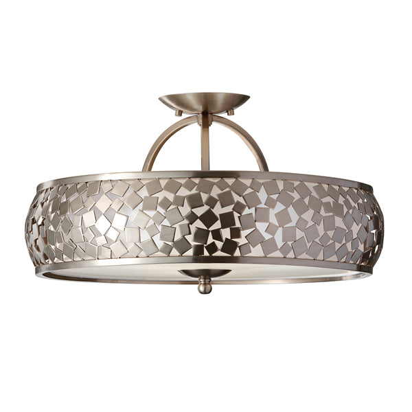 Product photograph of Elstead Zara 3 Ceiling Light Light Brushed Steel from Olivia's