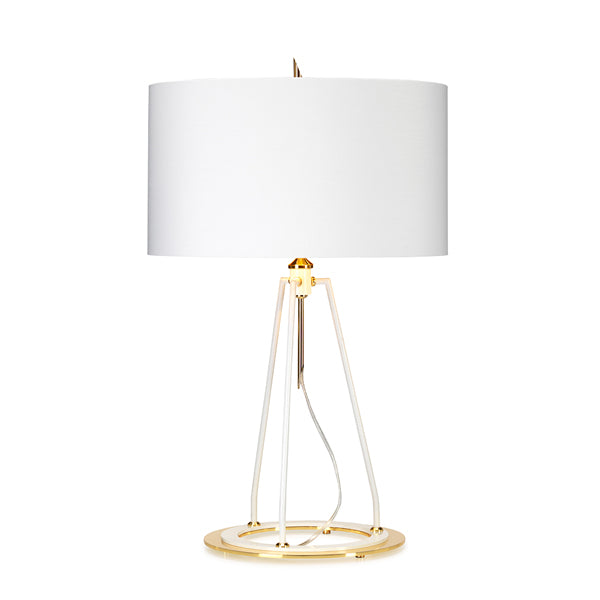 Product photograph of Elstead Ferrara Table Lamp White Polished Gold from Olivia's