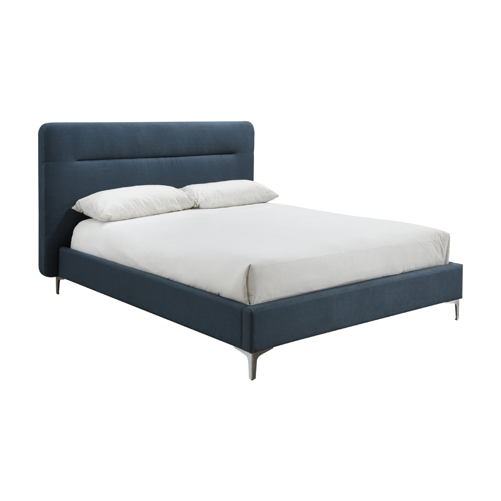 Product photograph of Olivia S Fisher Fabric Bed In Steel Blue Kingsize from Olivia's