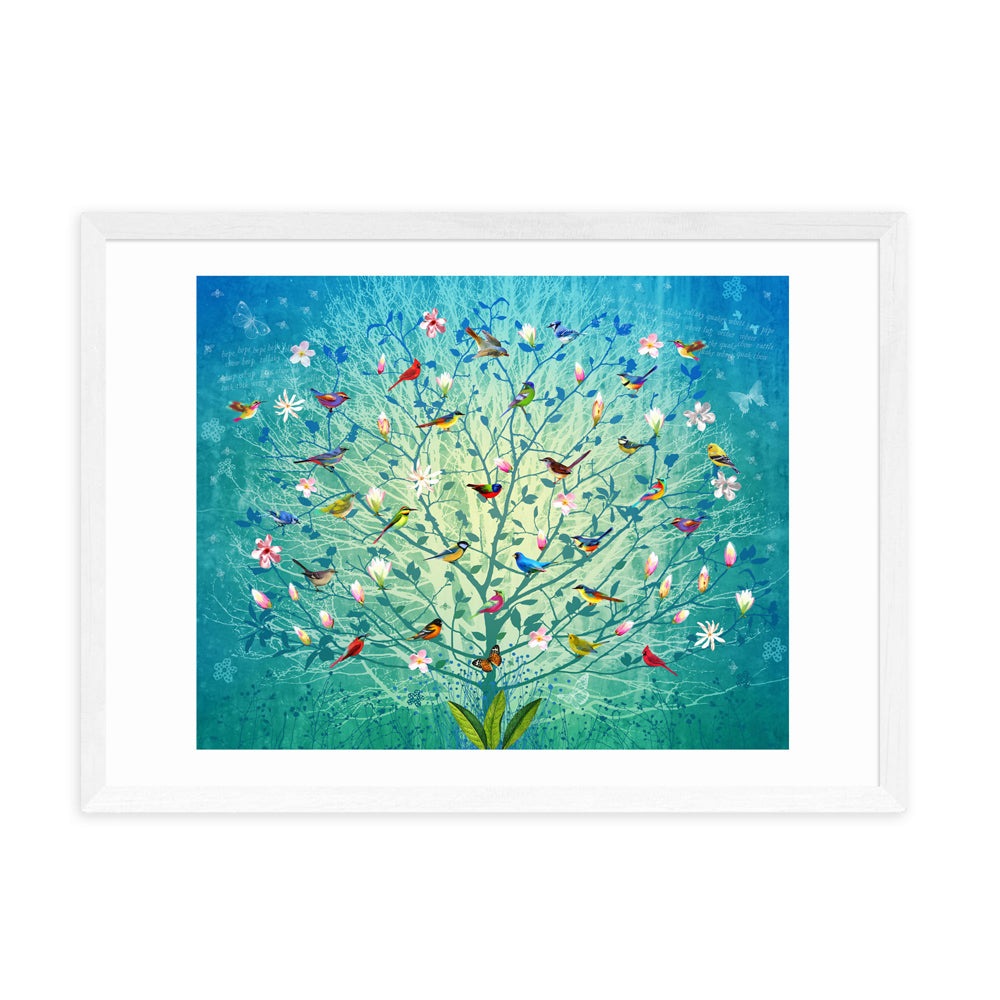 Product photograph of The Singing Tree By Fiona Watson - A3 White Framed Art Print from Olivia's.