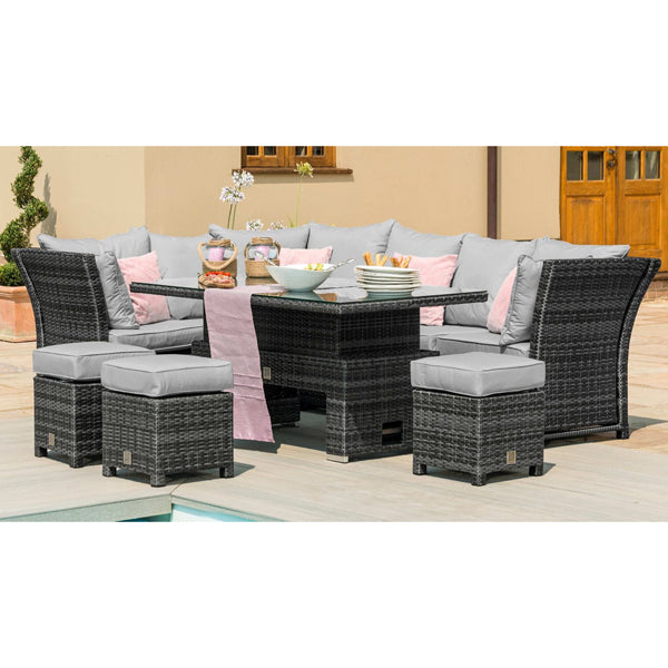 Product photograph of Maze Henley Outdoor Furniture Set With Rising Table In Grey from Olivia's.