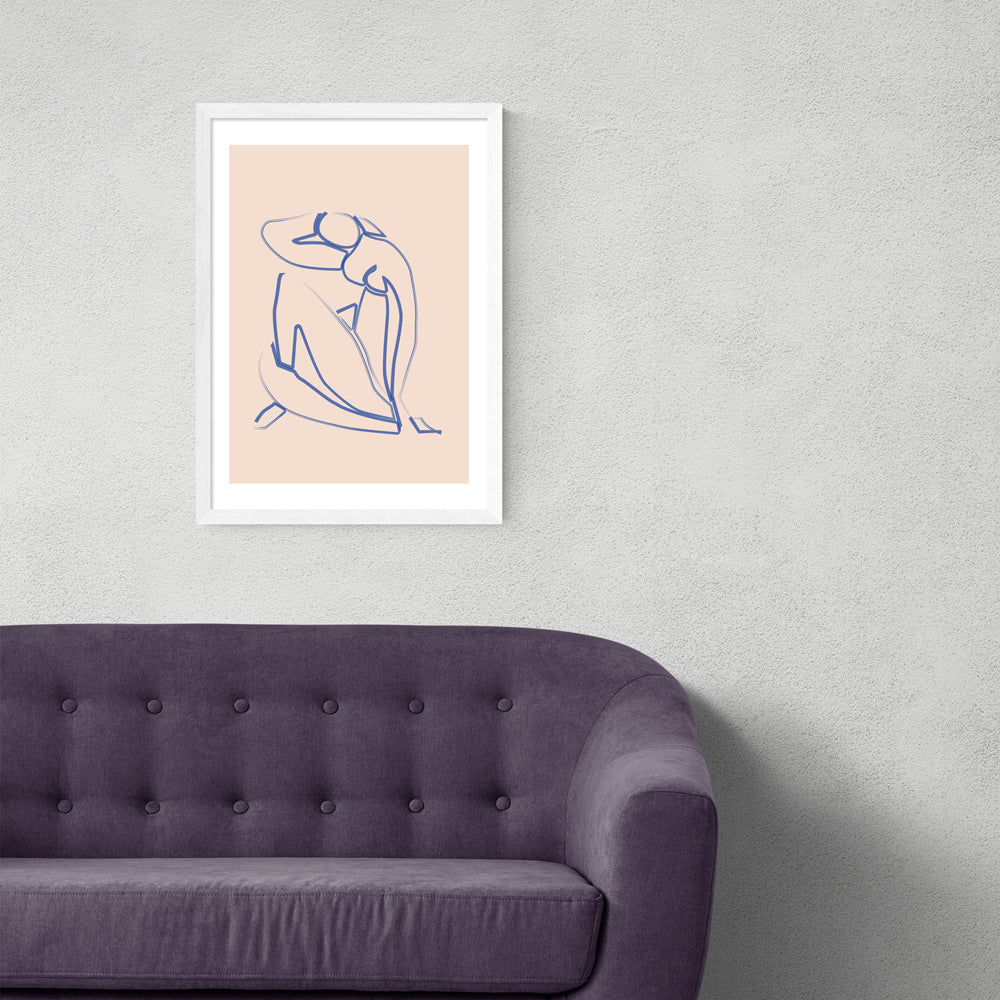 Product photograph of Lady Knelt By Flower Love Child - A3 White Framed Art Print from Olivia's.