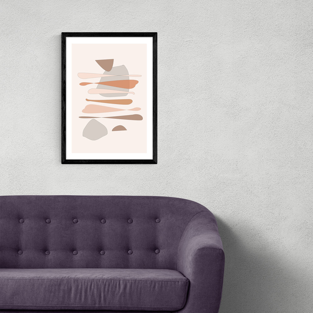 Product photograph of Stones By Flower Love Child - A3 Black Framed Art Print from Olivia's.