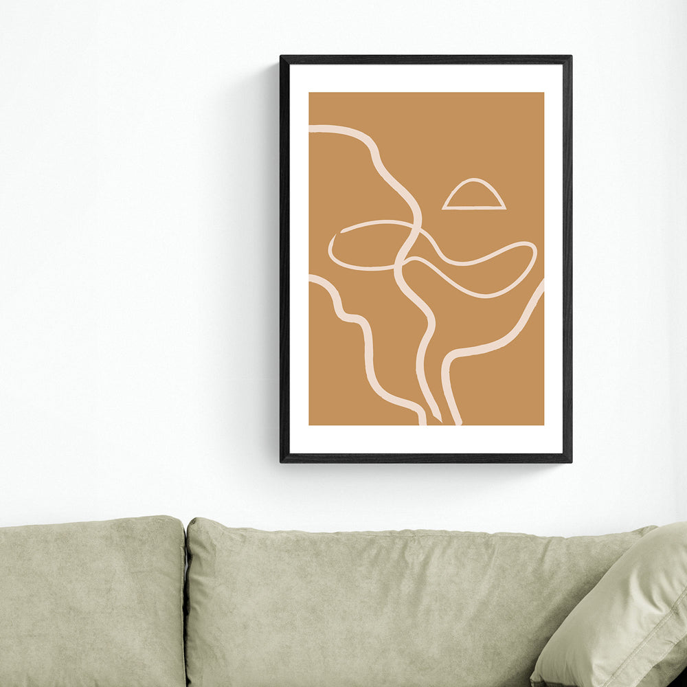 Product photograph of The Line By Flower Love Child - A1 Black Framed Art Print from Olivia's.