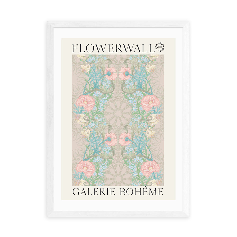 Product photograph of Flowerwall I By Flower Love Child - A2 White Framed Art Print from Olivia's.