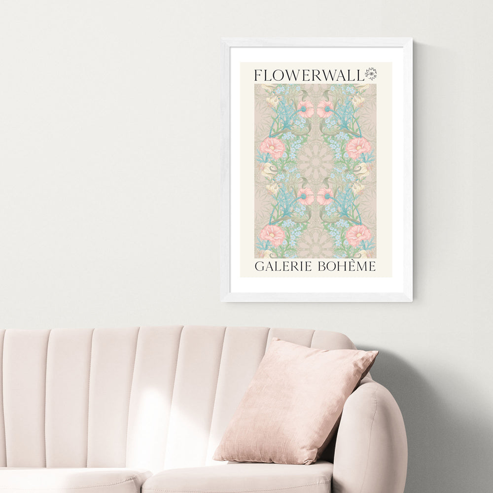 Product photograph of Flowerwall I By Flower Love Child - A2 White Framed Art Print from Olivia's