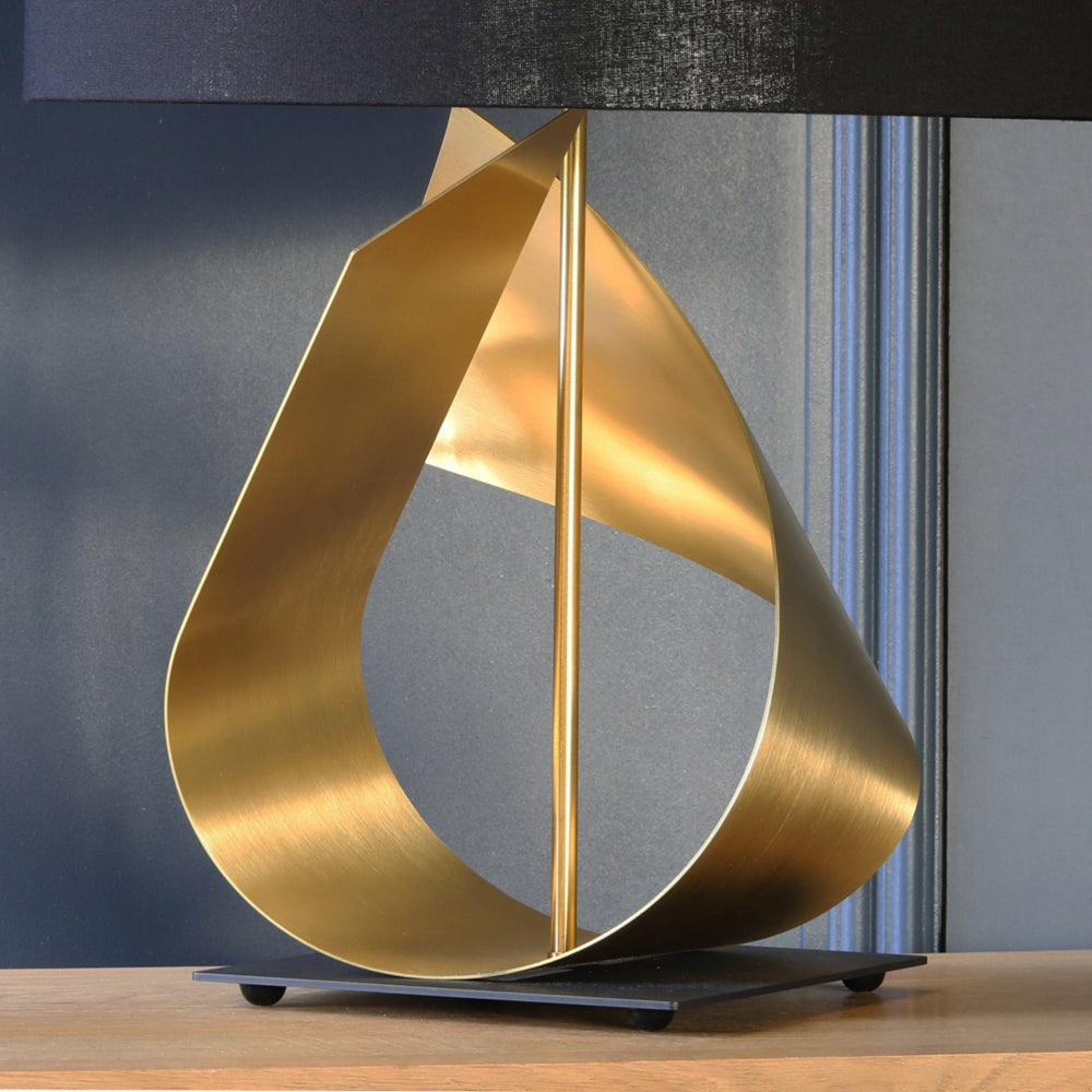 Product photograph of Arcform Lighting - Flux Table Lamp Base In Brushed Brass from Olivia's.