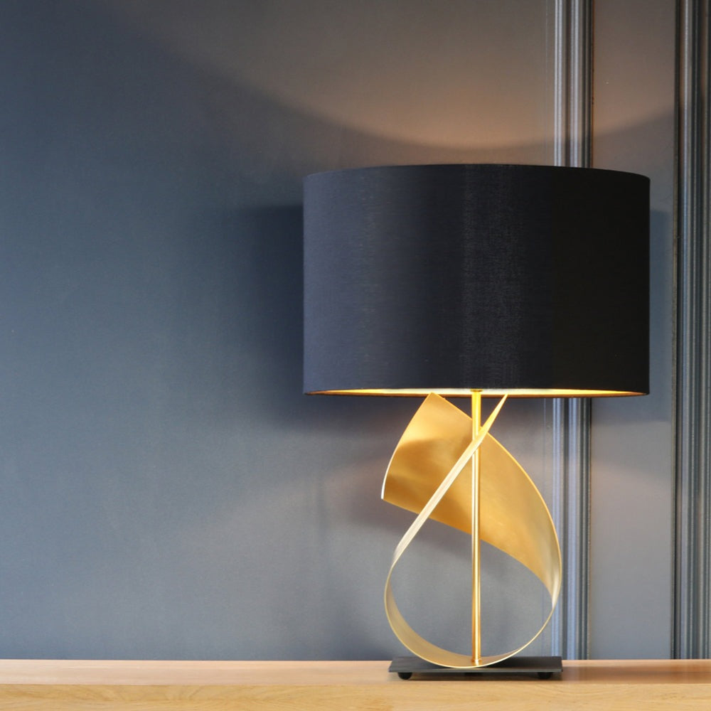 Product photograph of Arcform Lighting - Flux Table Lamp Base In Brushed Brass from Olivia's.