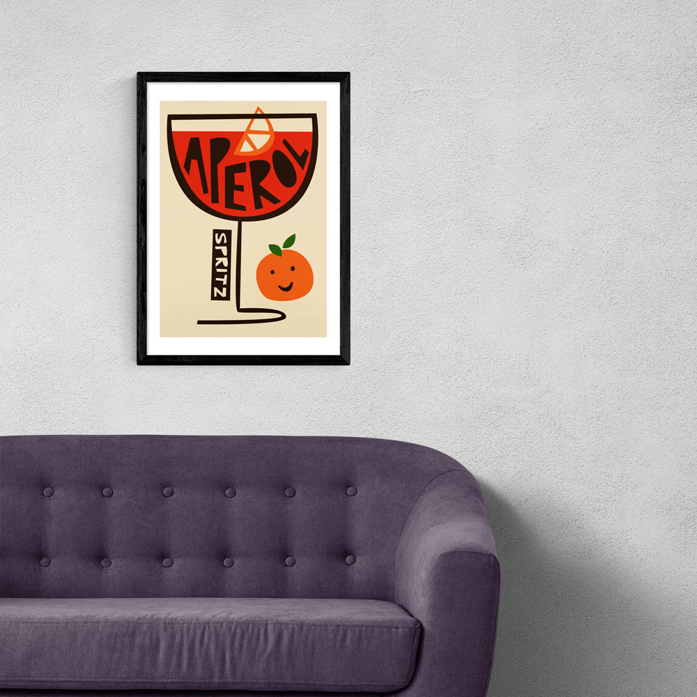 Product photograph of Aperol Spritz By Fox And Velvet - A3 Black Framed Art Print from Olivia's