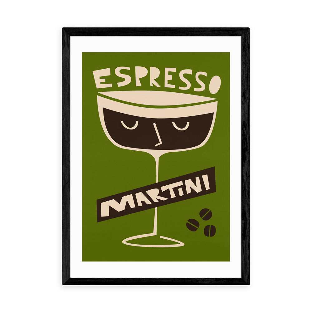 Product photograph of Espresso Martini By Fox And Velvet - A3 Black Framed Art Print from Olivia's.