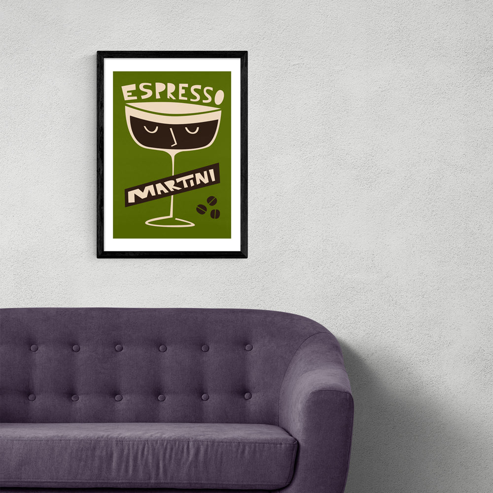 Product photograph of Espresso Martini By Fox And Velvet - A3 Black Framed Art Print from Olivia's
