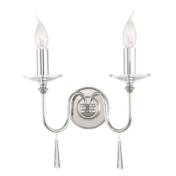 Elstead Finsbury Park 2 Light Wall Light Polished Nickel