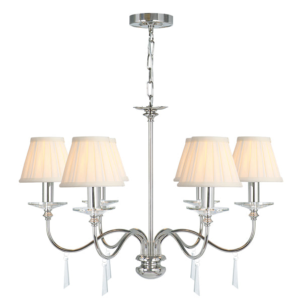 Elstead Finsbury Park 6 Light Chandelier Polished Nickel