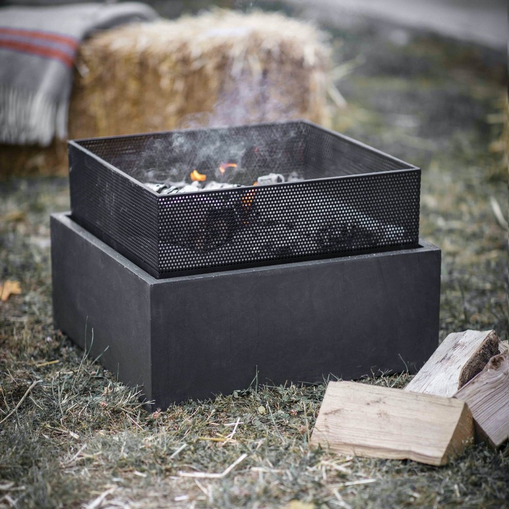 Product photograph of Garden Trading Lyneham Square Fire Pit from Olivia's