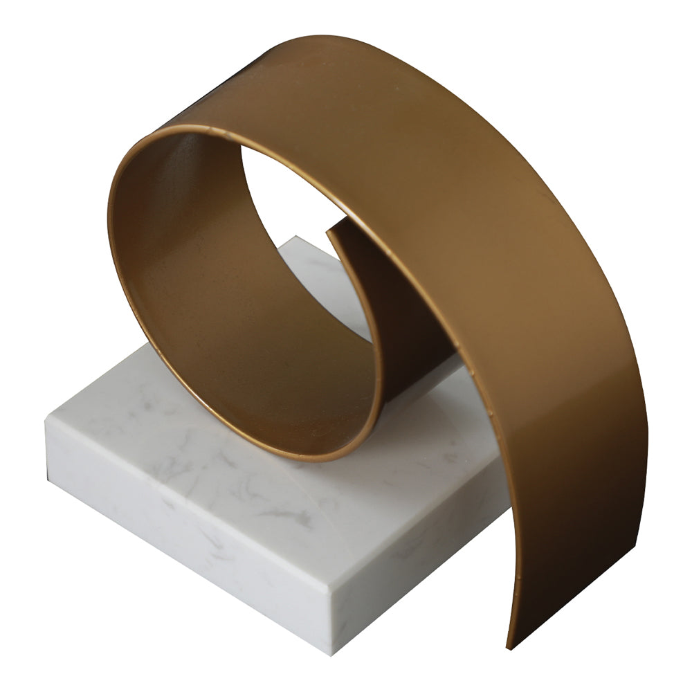 Product photograph of Liang Eimil Swirl Sculpture Gold And White from Olivia's.