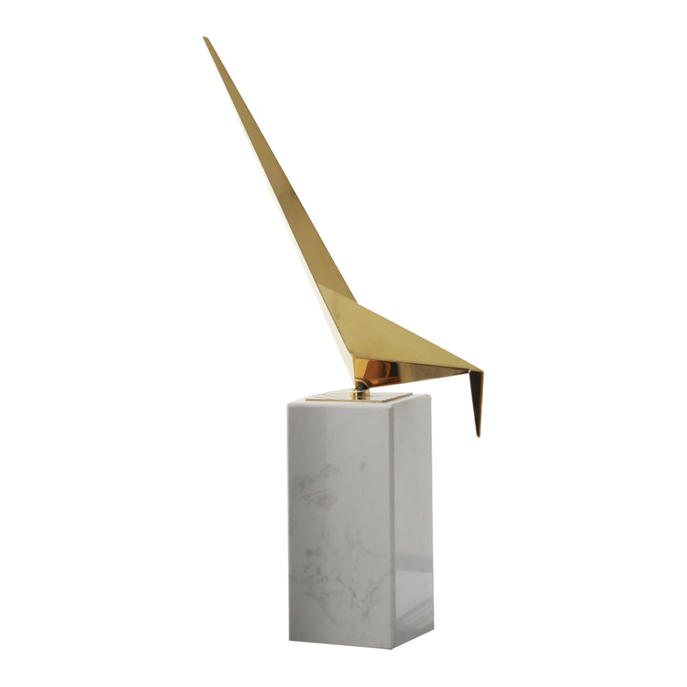 Product photograph of Liang Eimil Alma Bird Sculpture Brass And White Large from Olivia's