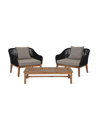Product photograph of Garden Trading Luccombe Armchair Set Black from Olivia's.
