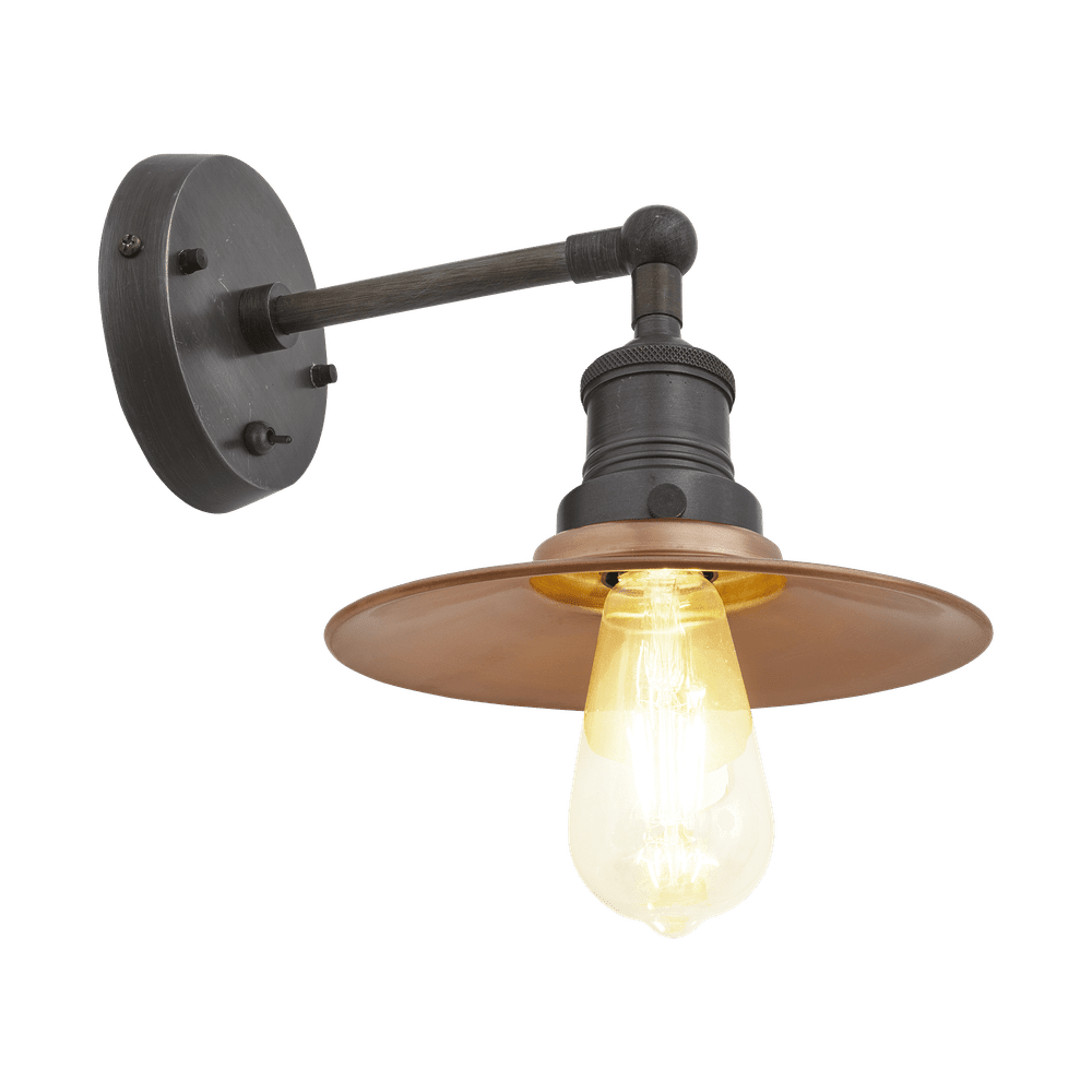 Industville Brooklyn Flat Wall Light 8 Inch Pewter Pewter