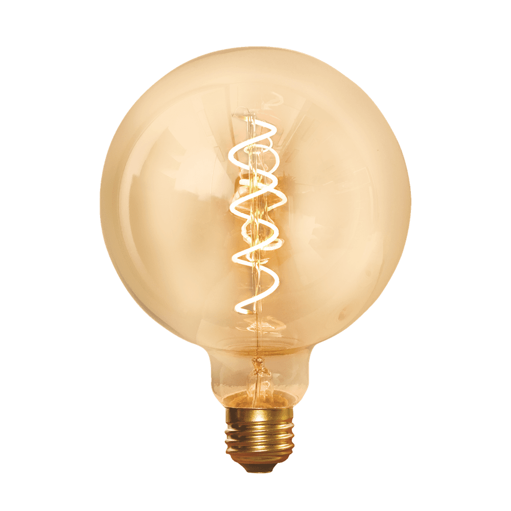 Product photograph of Industville Vintage Spiral Led Edison Bulb Old Filament Lamp - 5w E27 Globe G125 - Amber from Olivia's