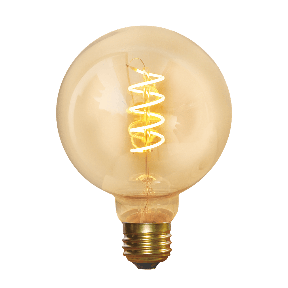 Product photograph of Industville Vintage Spiral Led Edison Bulb Old Filament Lamp - 5w E27 Small Globe G95 - Amber from Olivia's