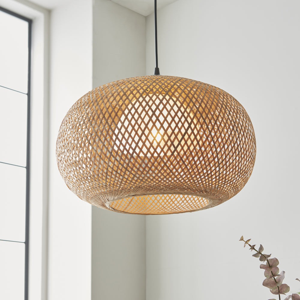 Product photograph of Gallery Interiors Bayley 1 Globe Pendant Light In Natural from Olivia's.