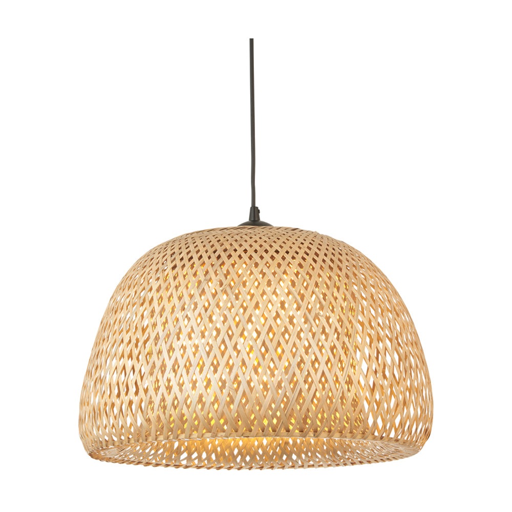 Product photograph of Gallery Interiors Bayley 1 Dome Pendant Light In Natural from Olivia's