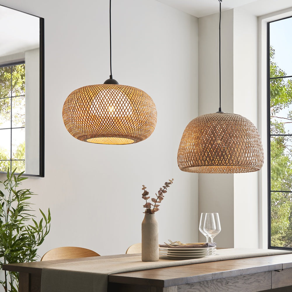 Gallery Interiors Bayley 1 Dome Pendant Light in Natural