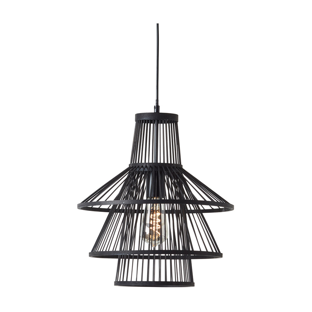 Product photograph of Gallery Interiors Mantra 1 Pendant Light In Dark Bamboo from Olivia's