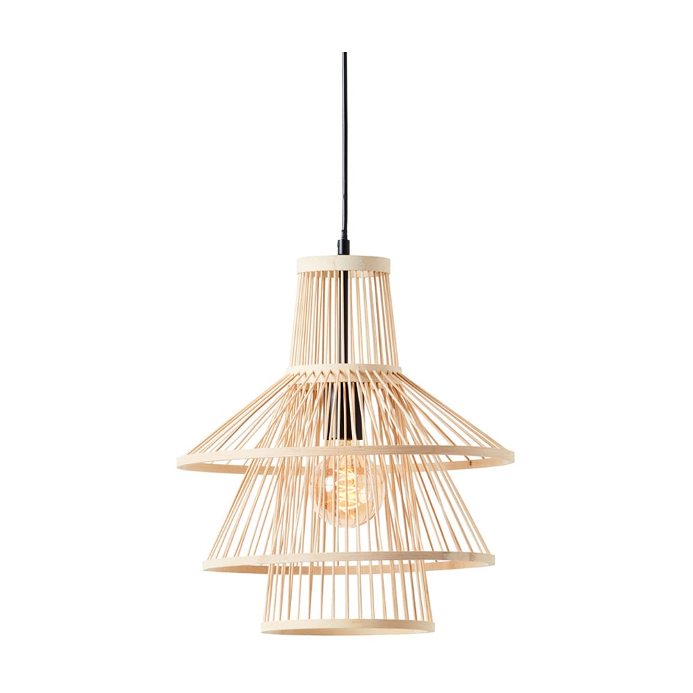 Product photograph of Gallery Interiors Mantra 1 Pendant Light In Light Natural Bamboo from Olivia's