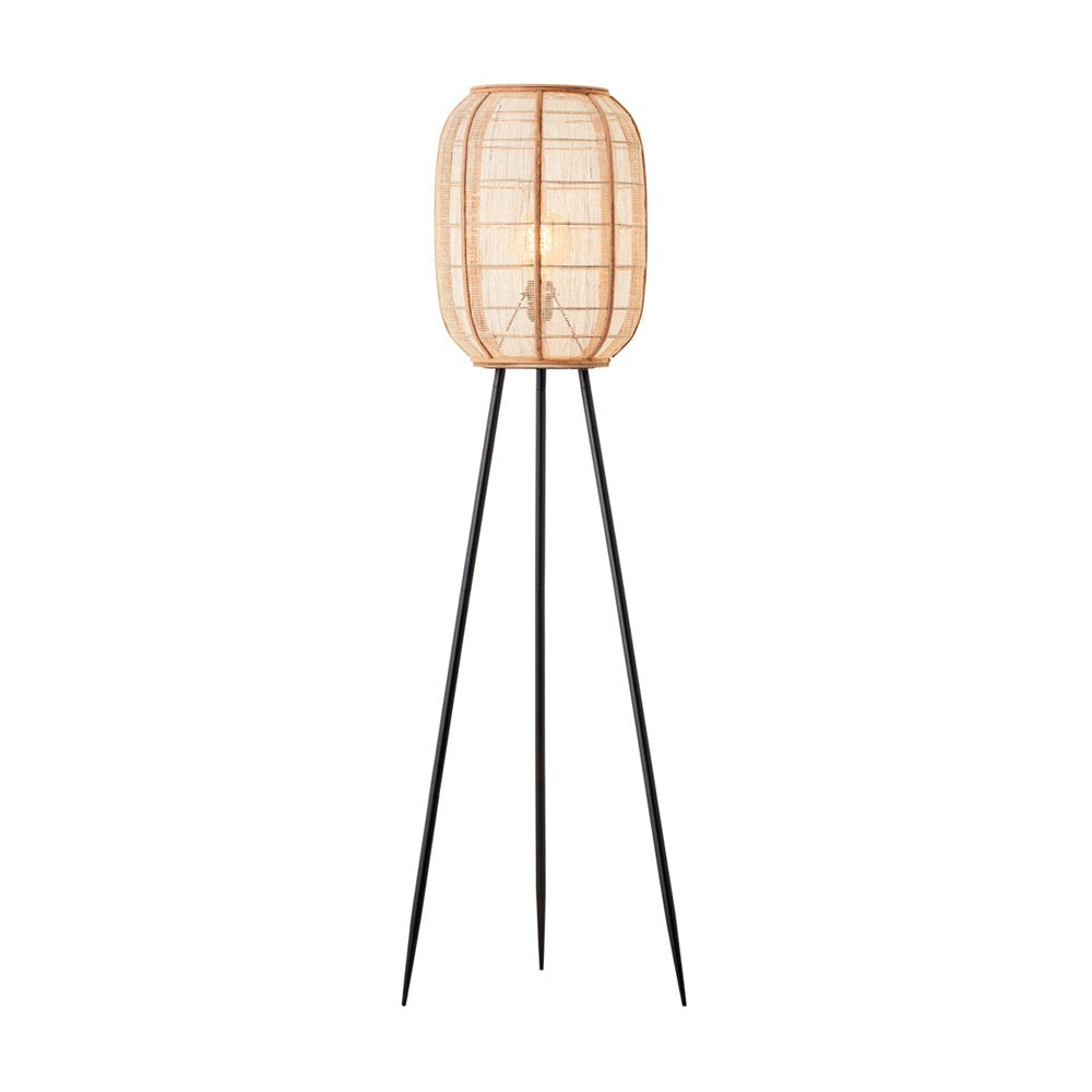 Product photograph of Gallery Interiors Zane Floor Lamp In Natural Black from Olivia's