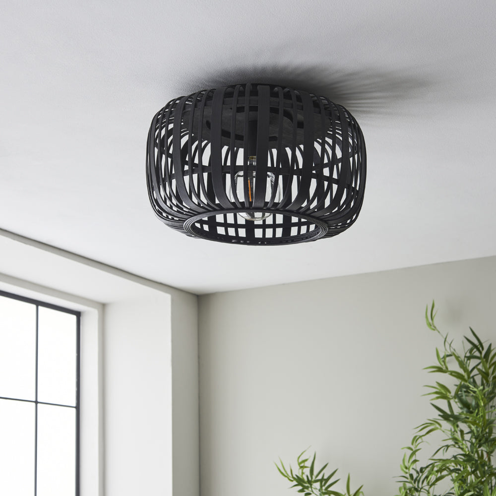 Product photograph of Gallery Interiors Martha Ceiling Light In Dark Bamboo from Olivia's.