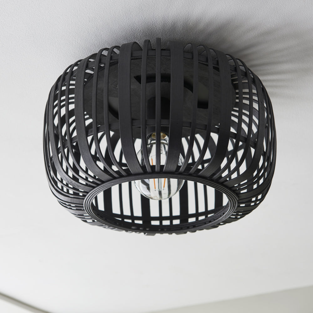 Product photograph of Gallery Interiors Martha Ceiling Light In Dark Bamboo from Olivia's.