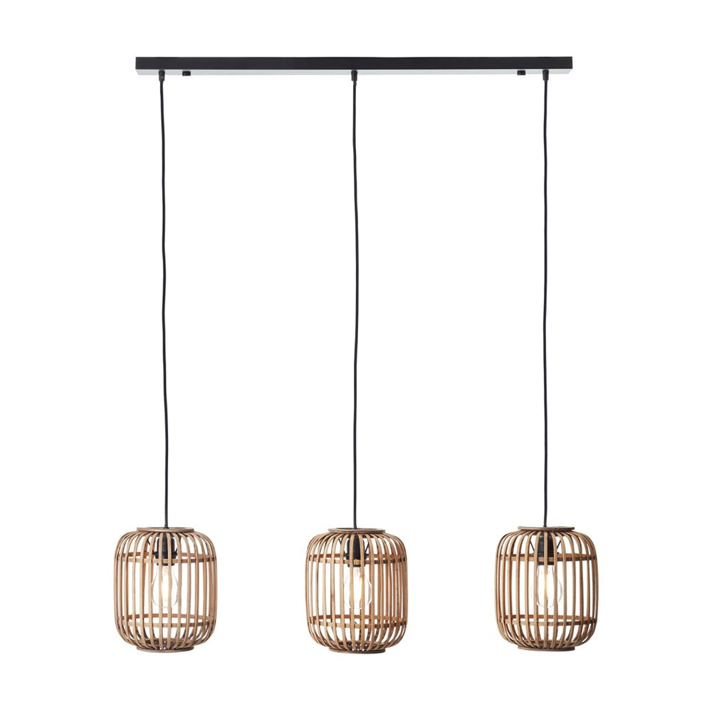 Product photograph of Gallery Interiors Martha Pendant Light In Light Natural Bamboo - 3 Light from Olivia's