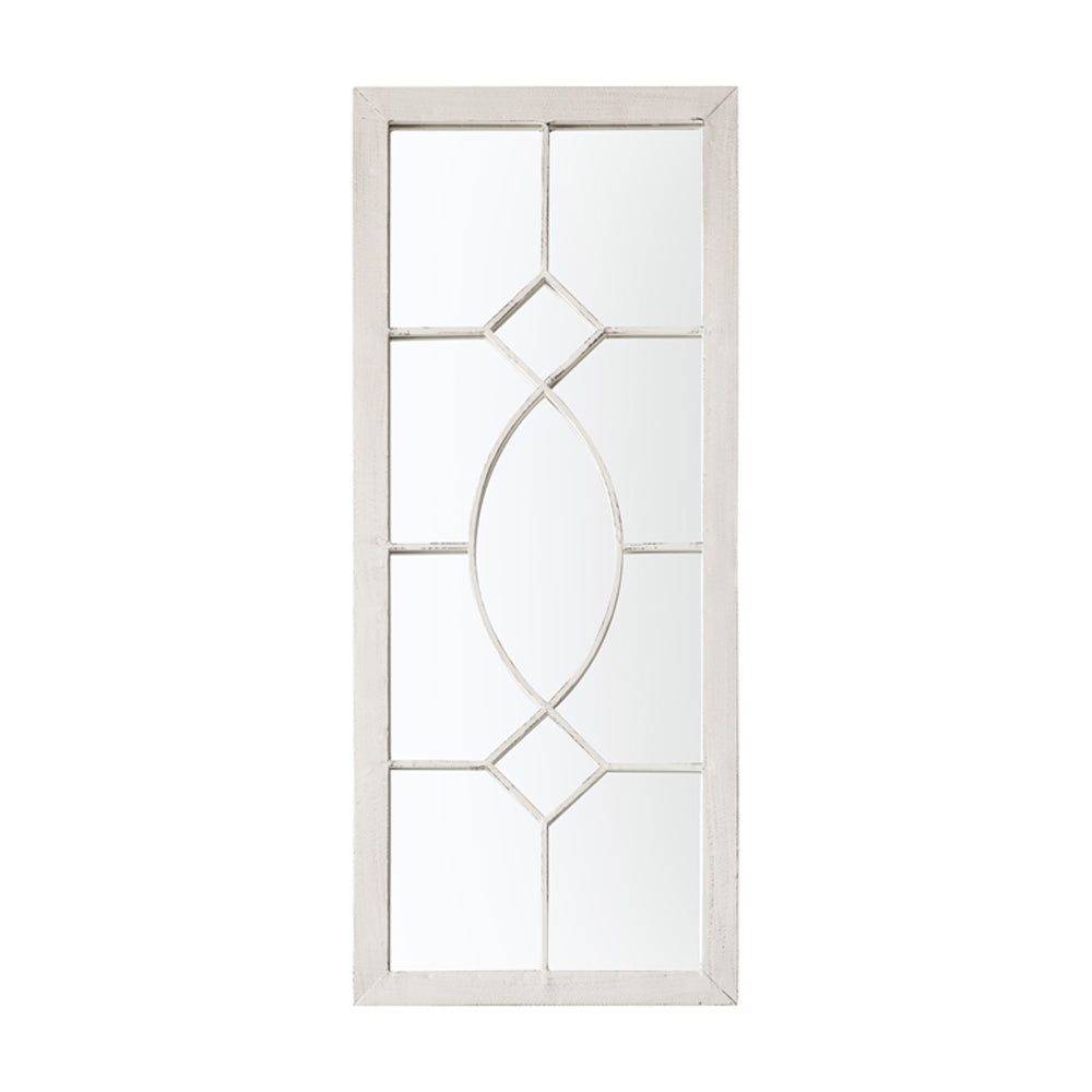 Product photograph of Gallery Interiors Clapham Outdoor Mirror In White from Olivia's