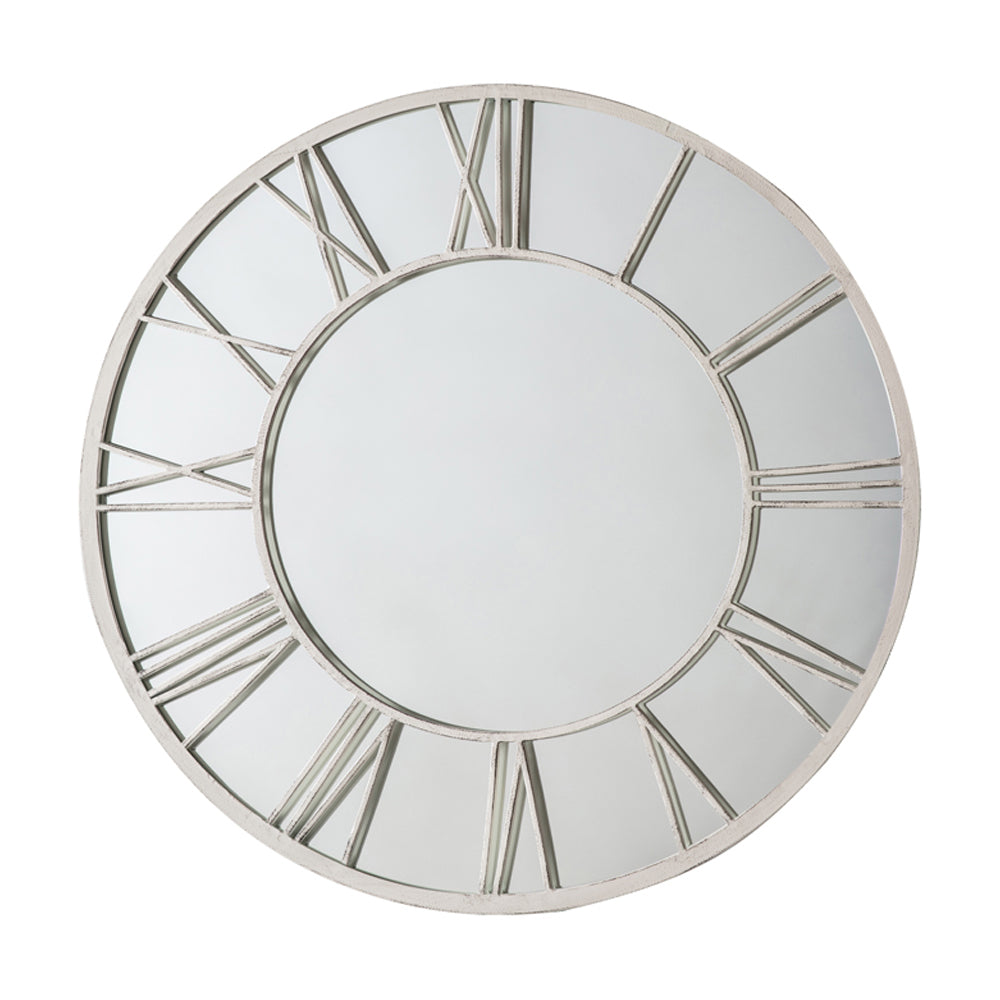 Gallery Interiors Shortfield Outdoor Mirror In Distressed White