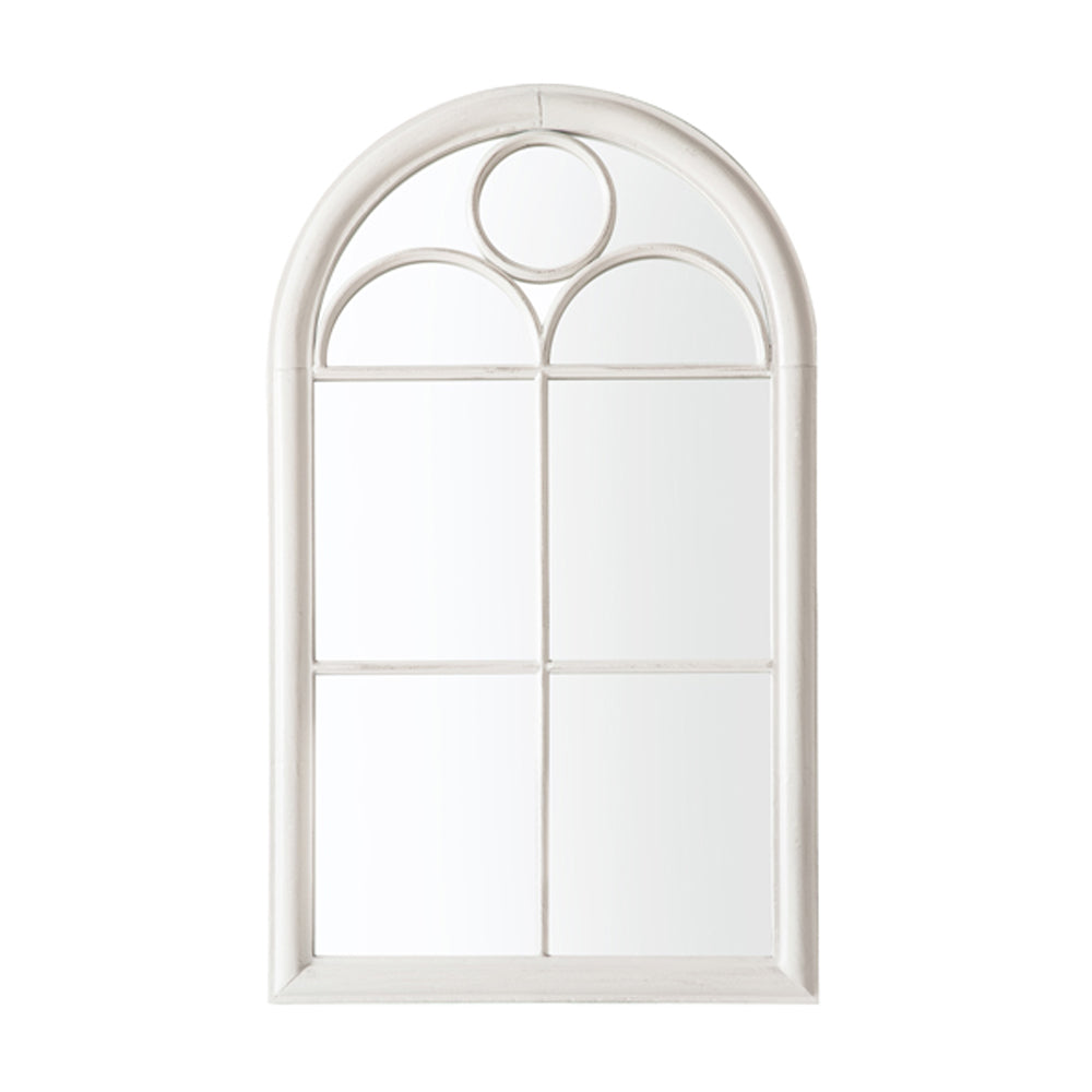 Product photograph of Gallery Interiors Napstead Outdoor Mirror In White from Olivia's