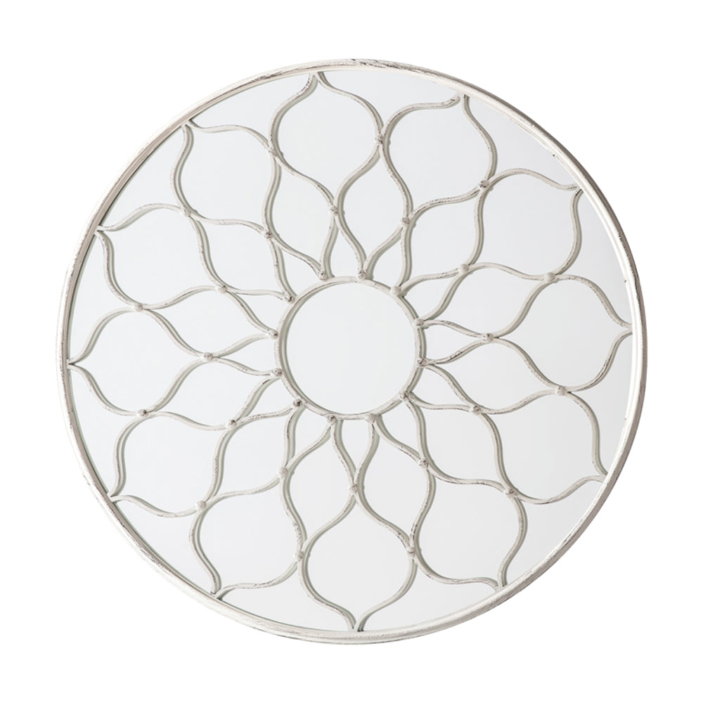 Product photograph of Gallery Interiors Tennyson Outdoor Mirror In White from Olivia's