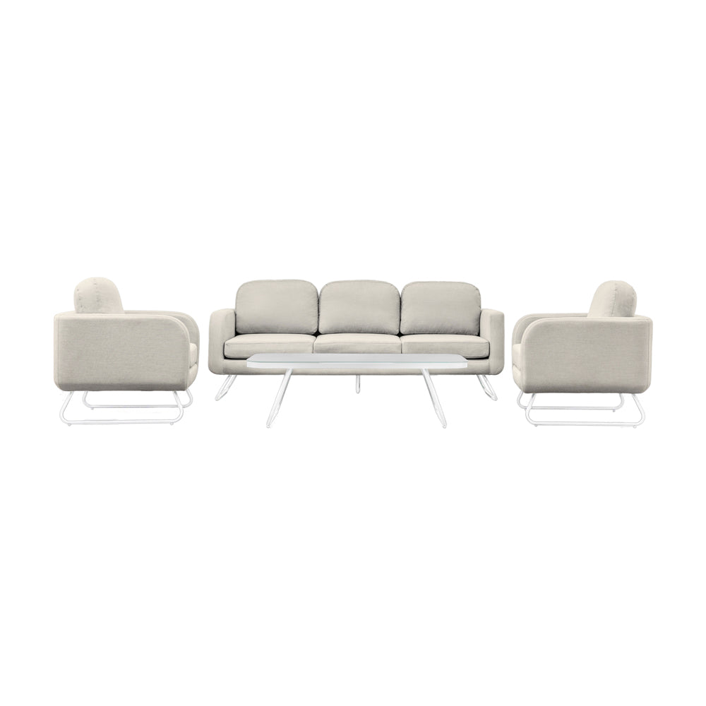 Product photograph of Gallery Interiors Anika Garden 5 Seater Lounge Set In Linen from Olivia's