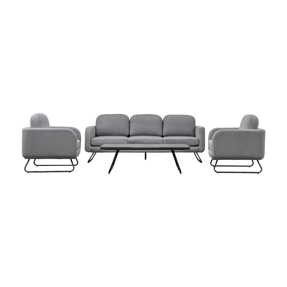 Product photograph of Gallery Interiors Anika Garden 5 Seater Lounge Set In Slate from Olivia's