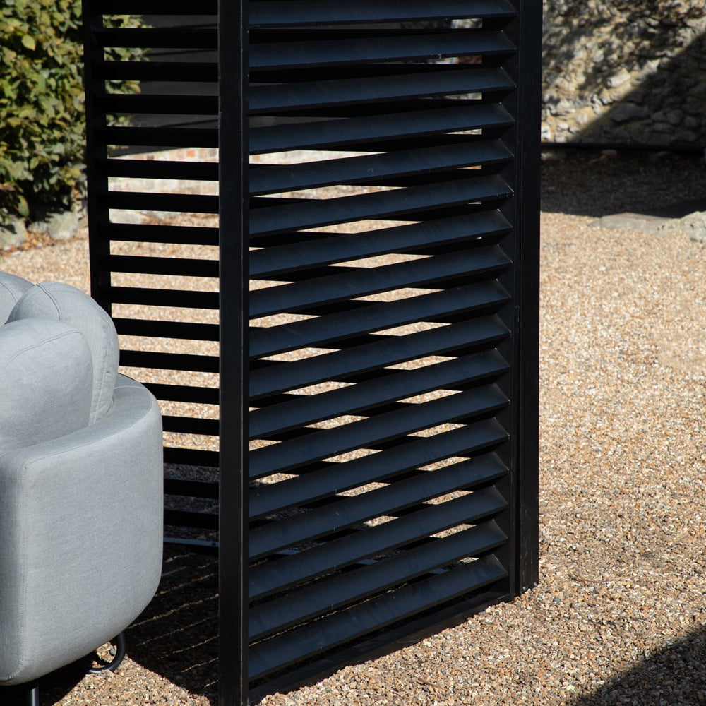 Product photograph of Gallery Interiors Melissa Pergola Louvre Screen In Black Small from Olivia's.