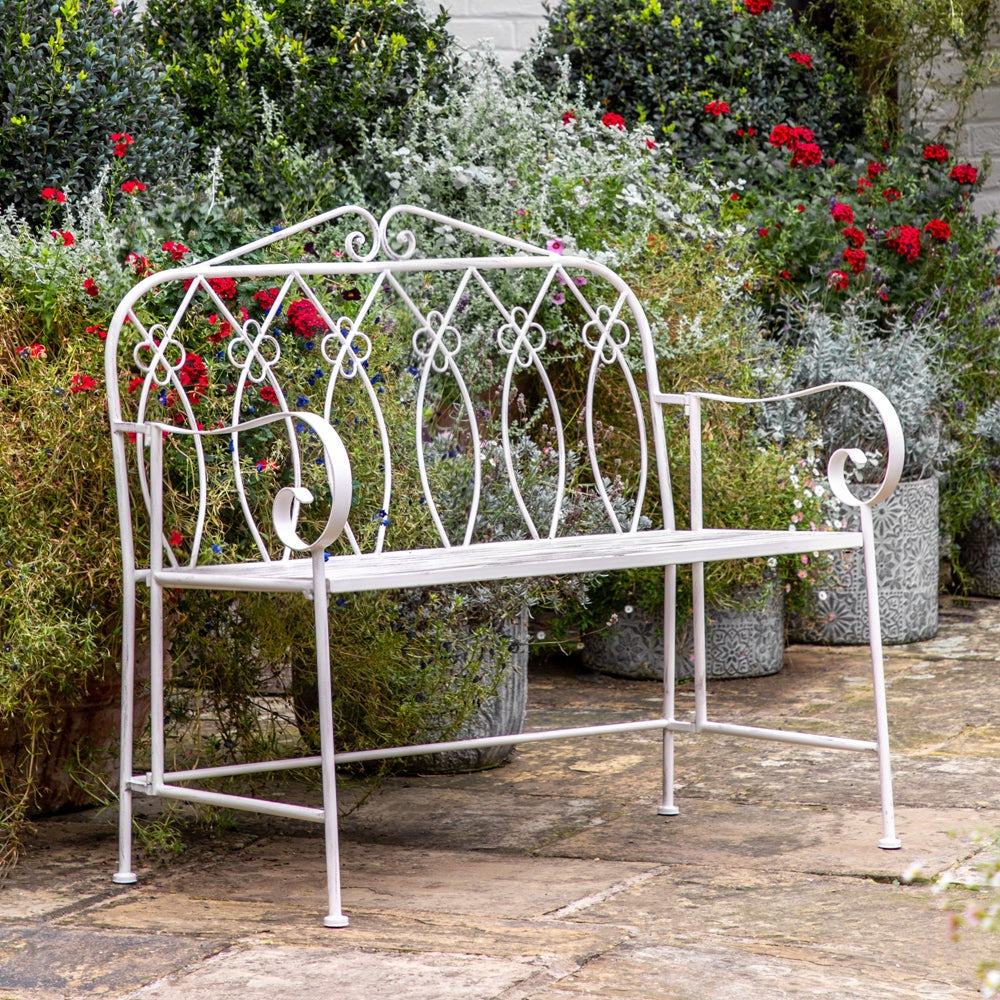 Product photograph of Gallery Interiors Mantra Outdoor Bench In Vanilla from Olivia's.