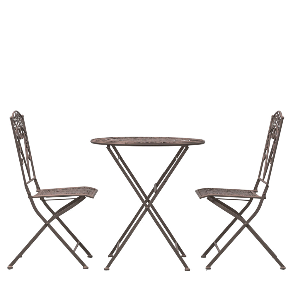 Product photograph of Gallery Interiors Brandy 2 Seater Outdoor Bistro Set In Noir from Olivia's